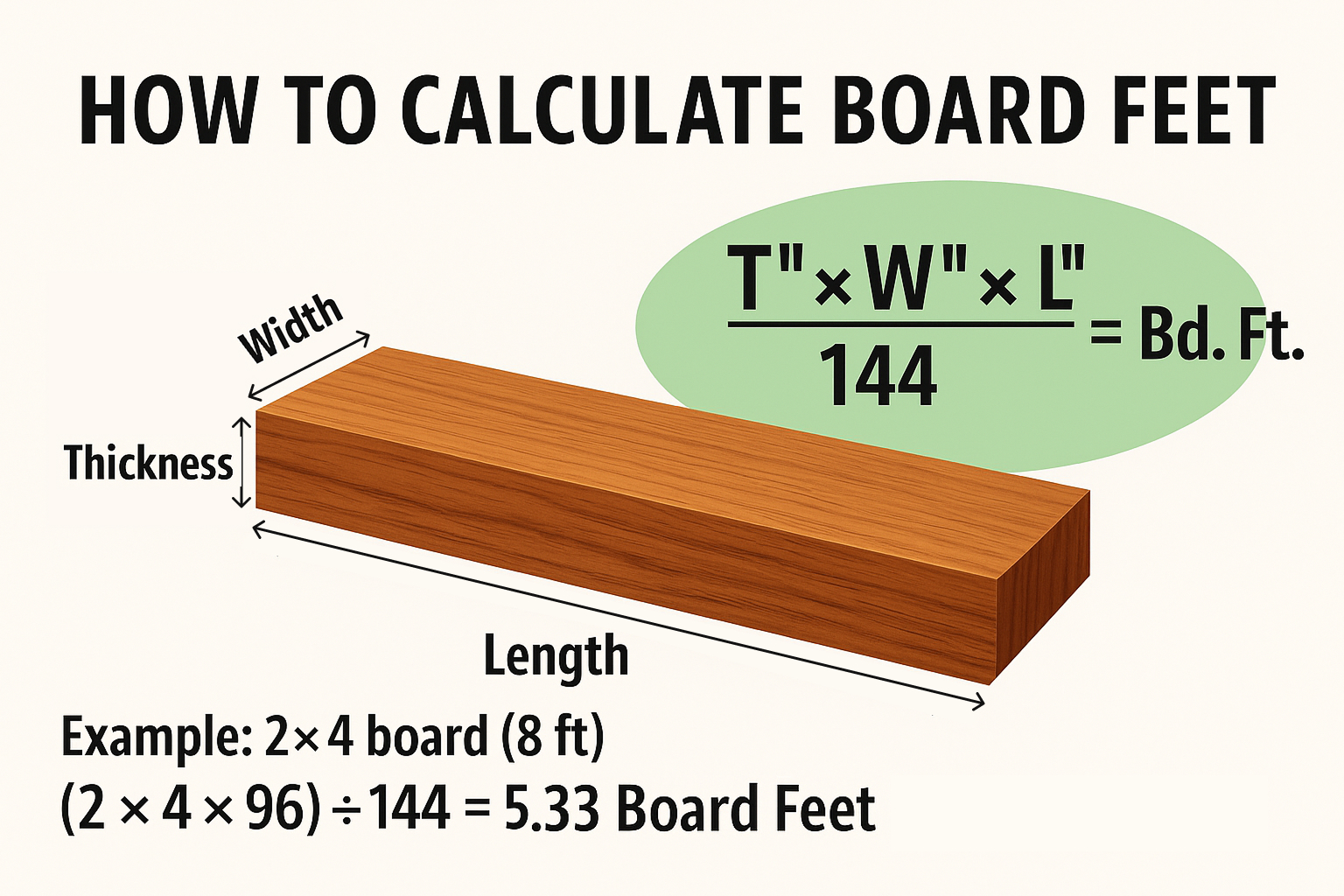 How to Calculate Board Feet - Step by Step Visual Guide